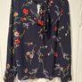 Navy Floral Blouse Image 4