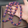 Vintage Venetian Style Floral Glass And tire Shape Blue Glass Beads Necklace Image 9