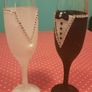 Glitter champagne flutes bride and groom Image 2
