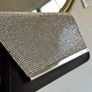 Quiz Black Diamante Envelope Clutch Bag Image 3