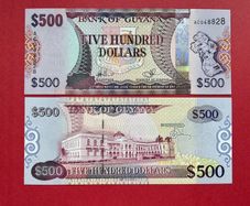 Guyana  500  Dollars  2011  Pick 37a ) UNC