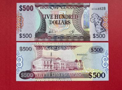 Guyana  500  Dollars  2011  Pick 37a ) UNC
