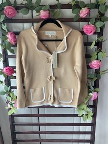 cardigan Edina ronay 100% cotton vintage inspired jacket style cardigan size 14