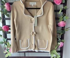 cardigan Edina ronay 100% cotton vintage inspired jacket style cardigan size 14