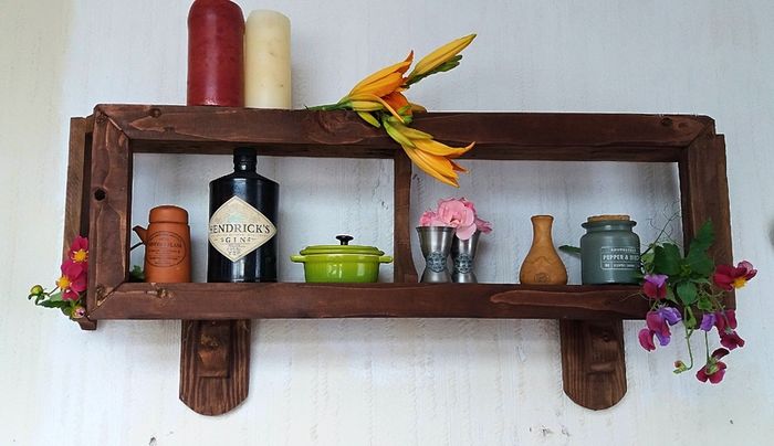 NEW Rustic Cubby Box Floating Shelf