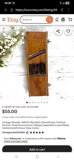 Vintage Wooden Waefa Vegetable Slicer