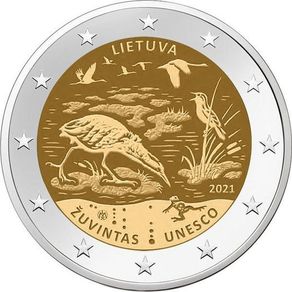 Lithuania 2 Euro Commemorative Coin 2021 - Zuvintas Biosphere Reserve. UNCIRCULATED.