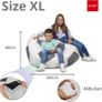 Football Bean Bag Chair Black 450 Litre  and White XL Seat for Kids Teens and Adults Image 2