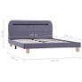 Bed Frame with LED Light Grey Fabric 135x190 cm Image 8