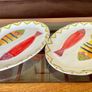 Modern Italian Serving Plates X 2 Hand Painted Stylised Fish Decor Ceramiche Alfa Image 8