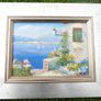 Vintage Oil Paintings Seaside Impressionism Wall Art Blue Oil Paintings Garden Floral Wall Art Blue Artwork Living Room Wall Art, signed framed Image 7
