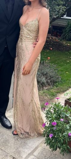White Fox Reaching Out gold dress