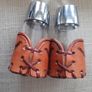 Vintage Salt and Pepper Bamco Longhorn Design Leather covered circa 1980 made in Mexico FREE STANDARD POSTAGE INCLUDED Image 7