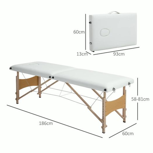 Folding massage table 2 zone