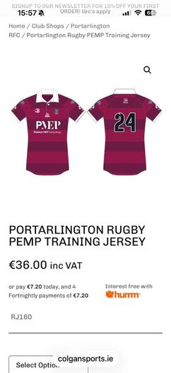 Portarlington Rugby Jersey, Shorts, Hoody & Windbreaker