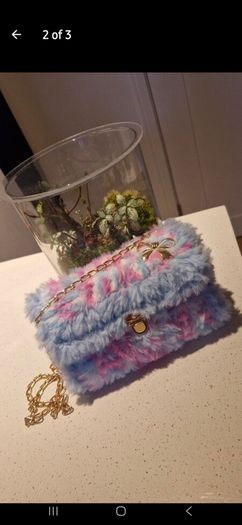 Handmade fluffy purse
