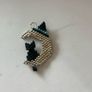 beaded black cat sitting on a crescent moon Image 2