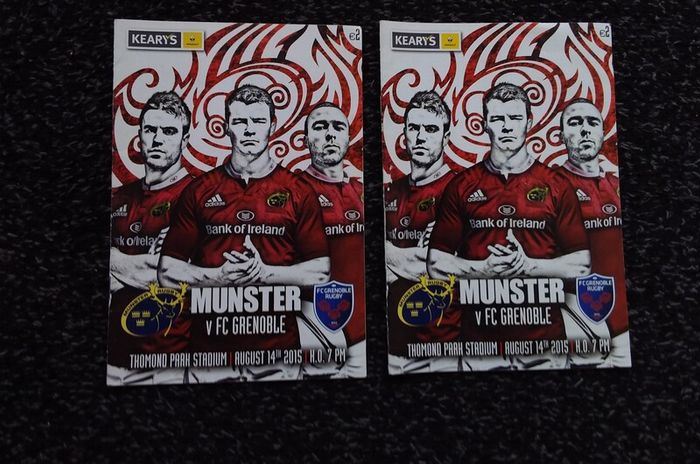 Munster Rugby Programmes - Individually Priced