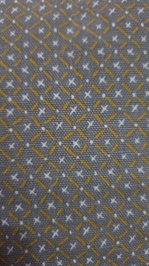 Set of 5 Grey & Yellow Geometric Chair Cushions / Pads with Ties