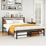 King Size bed frame With Wood Storage Image 4