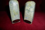 Antique 1950s Hand Carved "Connemara Marble" Salt &amp; Pepper Dispencer's.