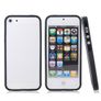Hard Plastic Rubber Bumper Case with Metal Buttons for Apple Iphone 5 (Black) Free Screen Protector Front Back Image 2