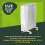 2000W 9-Fin Oil Filled Radiator with 3 Power Settings and Adjustable Timer, White Image 4