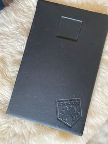 Hand made leather menu holder