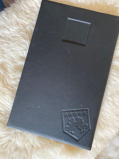 Hand made leather menu holder