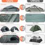 Camping Tent Automatic 3 Man Person Instant Tent Pop Up Ultralight Dome Tent 4 Seasons Waterproof & Windproof Camping Tent with Removable Outer Tarpaulin, Double Layers (FREE POSTAGE) Image 2