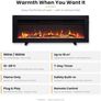 36-Inch Media Wall Electric Fireplace with 1.8kW Heater, 9 Flame Colours, Logs & Crystals, Remote Control, Wall-Mounted, Recessed or Freestanding Image 3