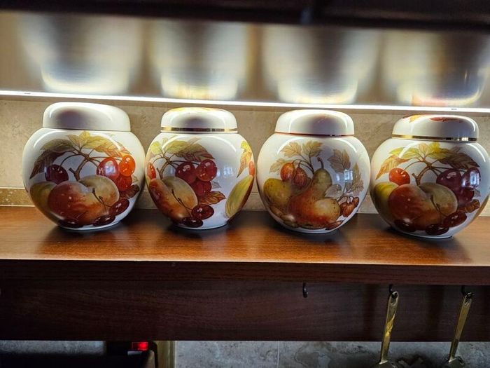 Set of stunning vintage lidded jars
