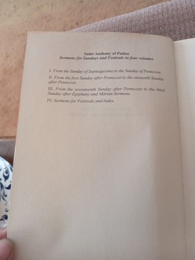 Rare Find St Anthony of Pauda. Sermons for Sundays and Festivals. Vol I. Religious. Short print run.