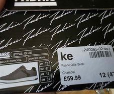 Fabric Ollie Skate Shoes - UK 12 / EU 47 - Charcoal - Brand New in Box