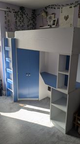 IKEA Loft bed with desk and closet