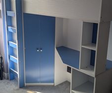 IKEA Loft bed with desk and closet