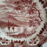 Transferware plates, farmhouse plate, red transferware Image 2