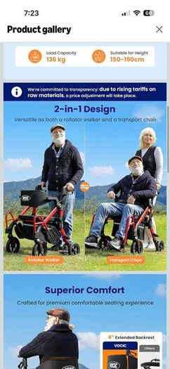 Wheelchair / Walker 2 in 1