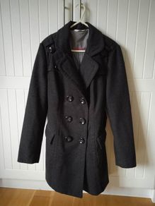 Grey Wool Coat . Size 10