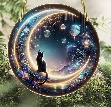Excellent not only for Halloween - Wizard Cat Ornament - great indoors & outdoors