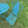 Teal metal garden set (new) Image 3