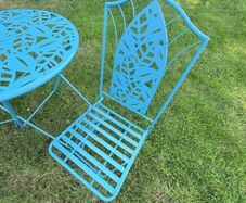 Teal metal garden set (new)