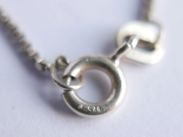 Vintage Sterling Silver 925 Drop Pendant Necklace length 18" - 4,5g