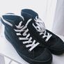 Brand New PULL&BEAR black hi-top trainers size 44 Image 2