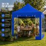 10ft x 10ft  Blue Pop-Up Gazebo with Clear Sidewalls & Wheeled Carry Bag  3m x 3m Image 4