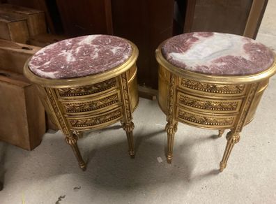Marble top gold side table with drawers set of two nationwide delivery available