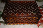 Vintage Bohemian amber glass box