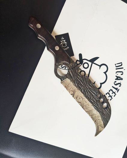 Forged Butcher Knife with Owl Engraving  Wisdom, Strength & Precision
