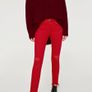 Zara destroyed ripped raw hem red skinny jeans size 6 BNWT Image 6