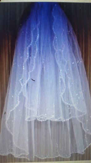 2 Tier Sequined and Crystal Elbow length Veil